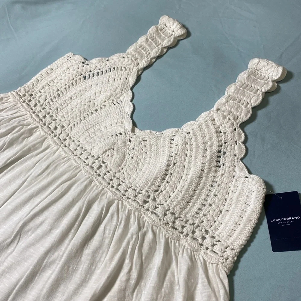 NWT Lucky Brand Crochet Baby Doll Tank Top - Picture 4 of 16
